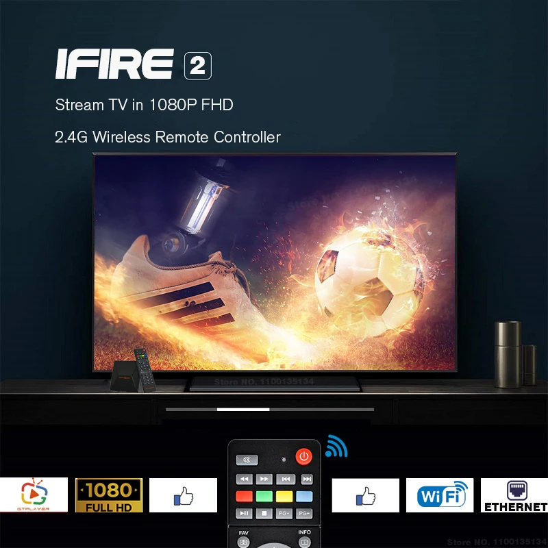 ТВ-приставка GTMEDIA Ifire 2 M3U 1080p HD H.265 10 бит Wi-Fi Ethernet MPEG 4 Xtream |
