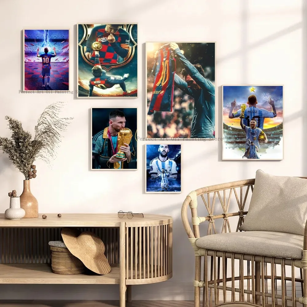 футбол-l-lionel Бумажный Плакат С Принтом Настенное Искусство Для Дома Гостиной