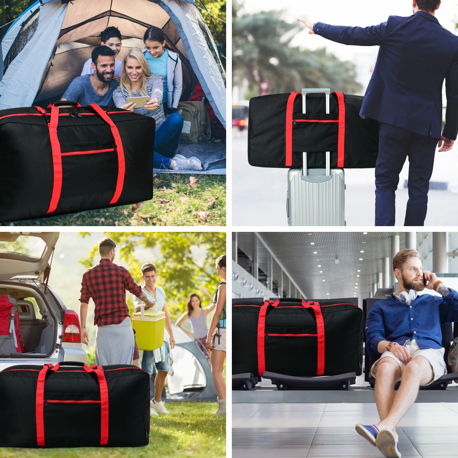 IFARADAY Unisex Travel Bag 32.5 Large Capacity Foldable Duffle Bags Waterproof Multifunctional Carry on Luggage for Storage/Camp