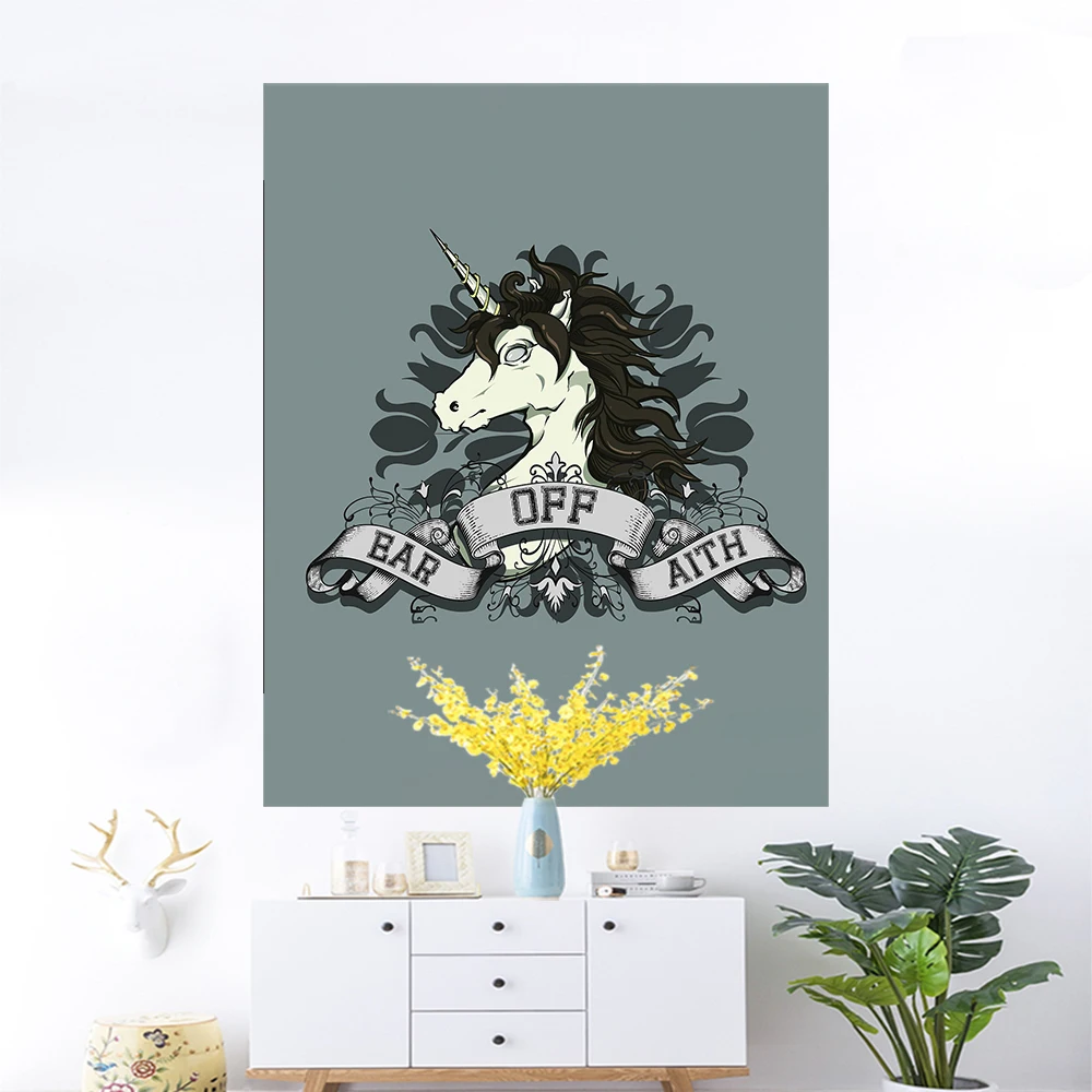Наклейки с загадочными призраками, лошадьми, искусство, хиппи, украшение для дома и улицы, декоративное одеяло для спальни, ковры