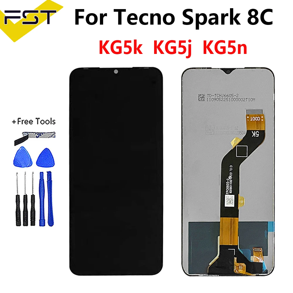 Оригинальный ЖК-дисплей для Tecno Spark 8C KG5k KG5j KG5n, внешний дисплей для Tecno Spark8C, ремонт экрана дисплея