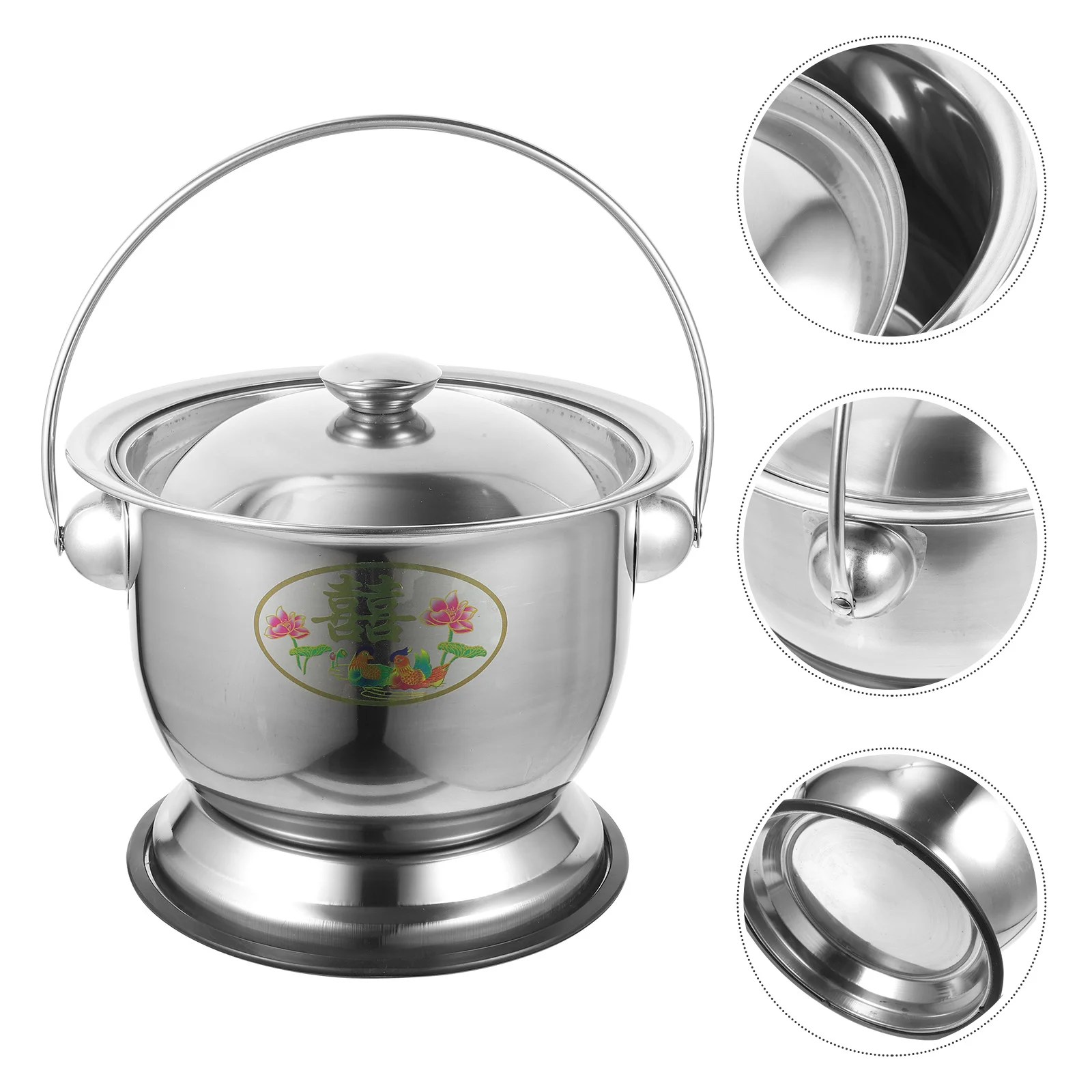 

Metal Urinal Spittoon Urine Storage Pot Chamber Bucket Home Stainless Steel Bedpans Elderly Women Child