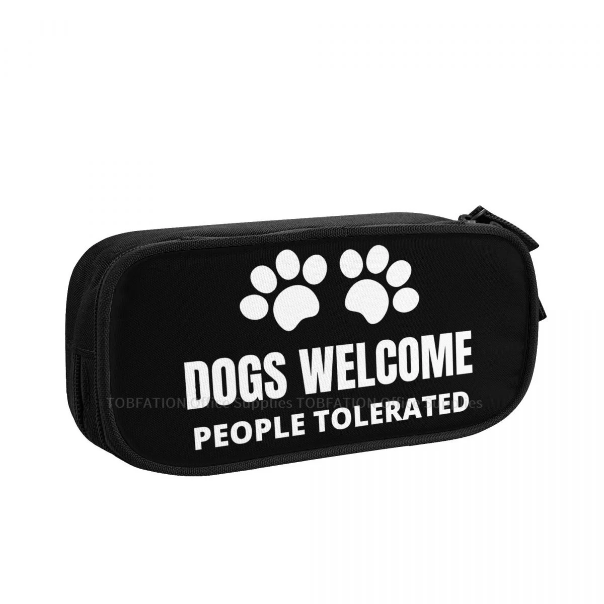 

Dogs Welcome People Tolerated Pencase French Bulldog Pet Pencil Bag Teenage School Storage Supplies Large Capacity Double Zipper