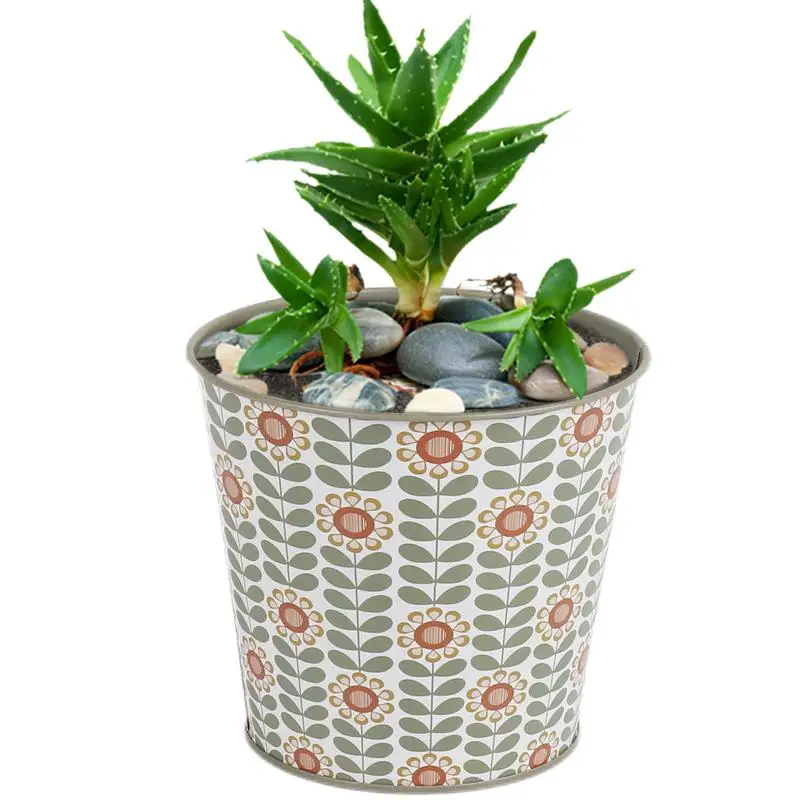 

Очаровательный кактус, маленький мультяшный цветочный рисунок, горшок для хранения, мини-ведро для весны и лета