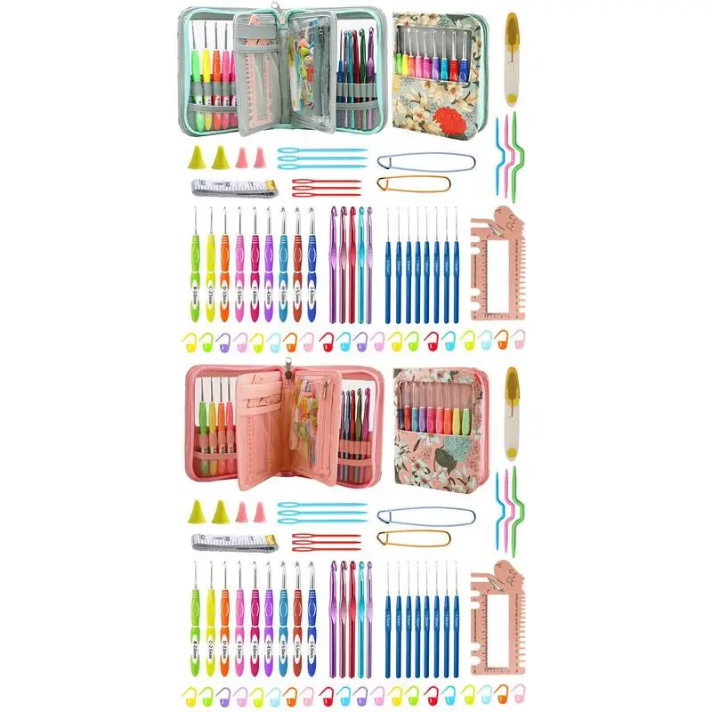 

Soft Handle Crochet Set Ergonomic Soft Grip Crochet Handles Crochet Needle With Storage Case Crochet Hooks For Beginners Double