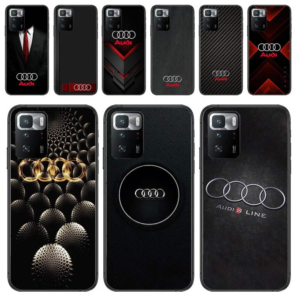 

Audi Car Logo Phone Case For Redmi 9 9A 7A 10 8A 10A 8 Note 11 10S 7 11S Plus POCO X3 Pro Luxury Gift New Fashion Black Covers