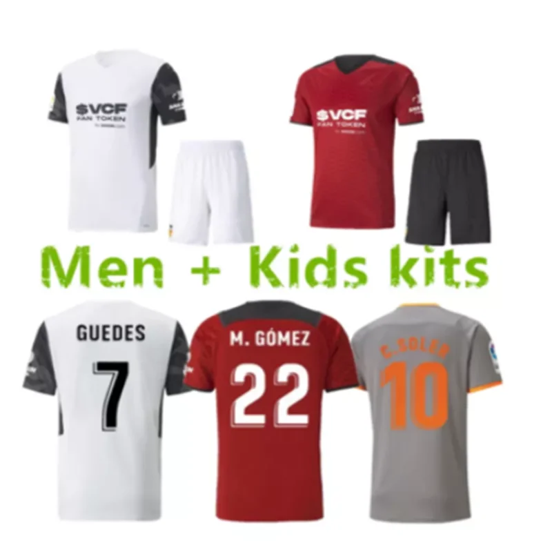 

2021 22 valencia soccer jersey GUEDES GAMEIRO Florenzi red white RODRIGO Gaya M Gomez men football shirts Men+Kids kit