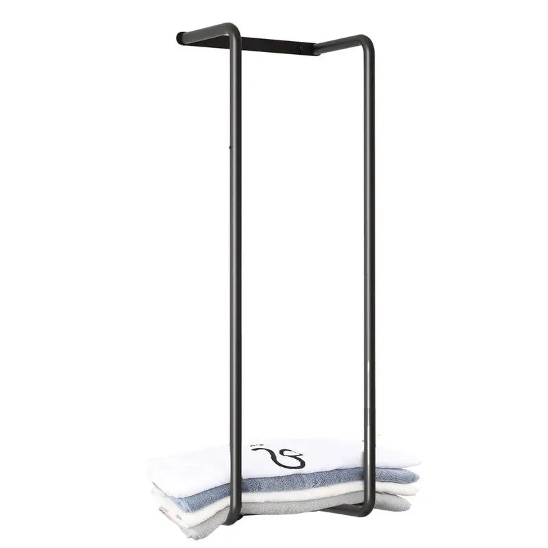 

Bathroom Towel Rack With Shelf Black Wall Towel Rack For Towel Storage And Display Stainless Steel Sturdy Stylish Towel Shelf