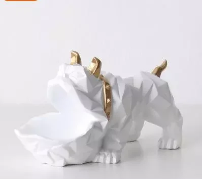 

Креативная полимерная скульптура в виде животного, украшение, бокс для хранения в виде бульдога, художественный вход, винный шкаф, Настольн...