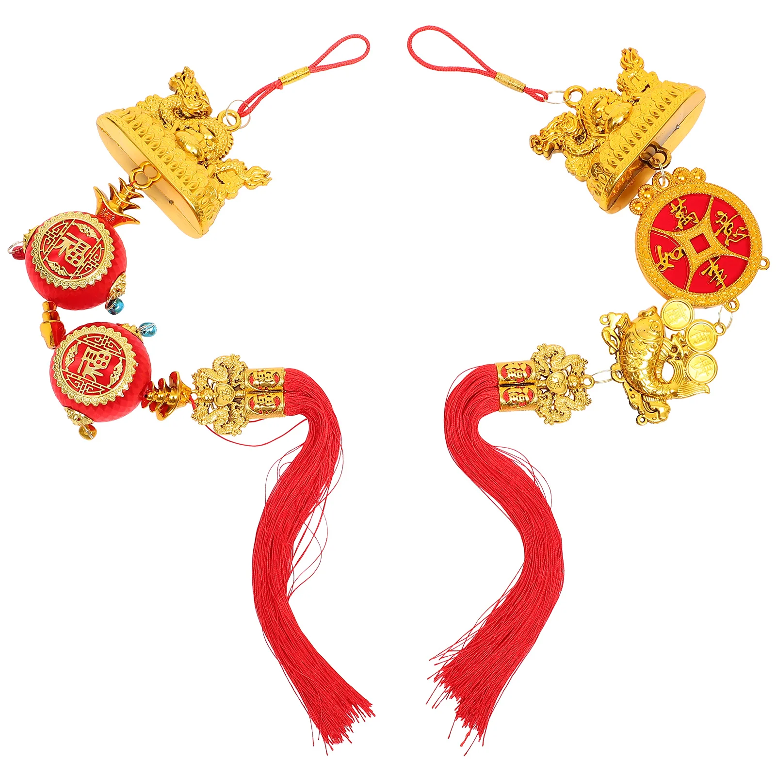 

2 Pcs Chinese Tassel Ornament Wall Front Door Decor Interior Pendant New Year Hanging Birthday Decoration Girl Style