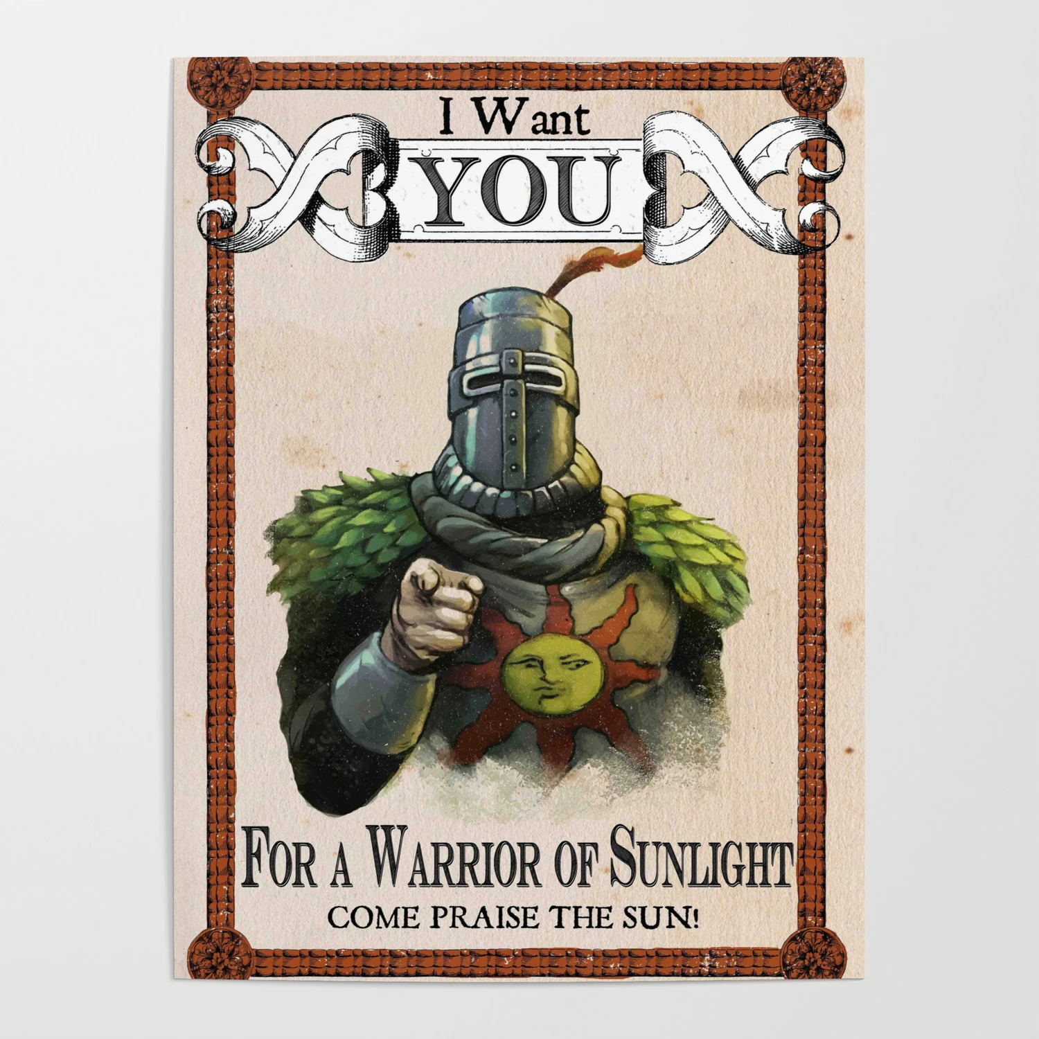 Постер в скандинавском стиле с изображением кольцевой игры Темные души |