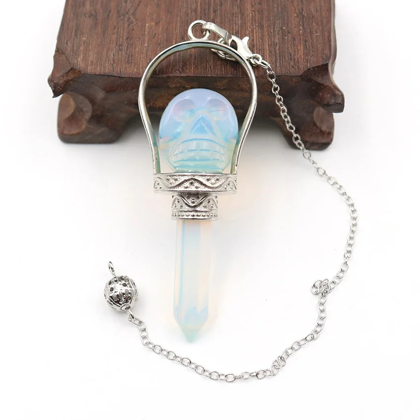 

Восстанавливающий опал, демон, крылья ангела и череп, шестиугольная колонна духа маятниковая Подвеска для ожерелий, женские и мужские украш...