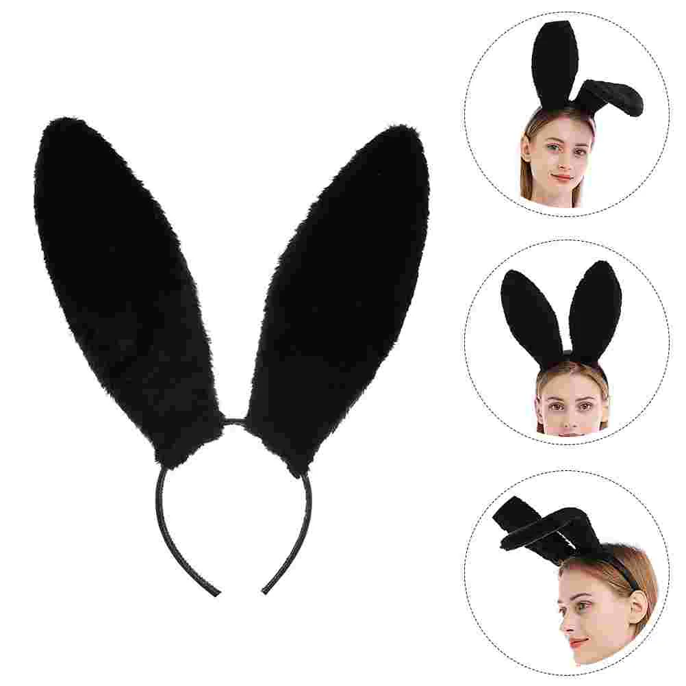 

Фланелевая ободок с кроличьими ушками, креативный складной головной убор с заячьими ушками, вечерние повязка для волос с заячьими ушками для девушек и женщин