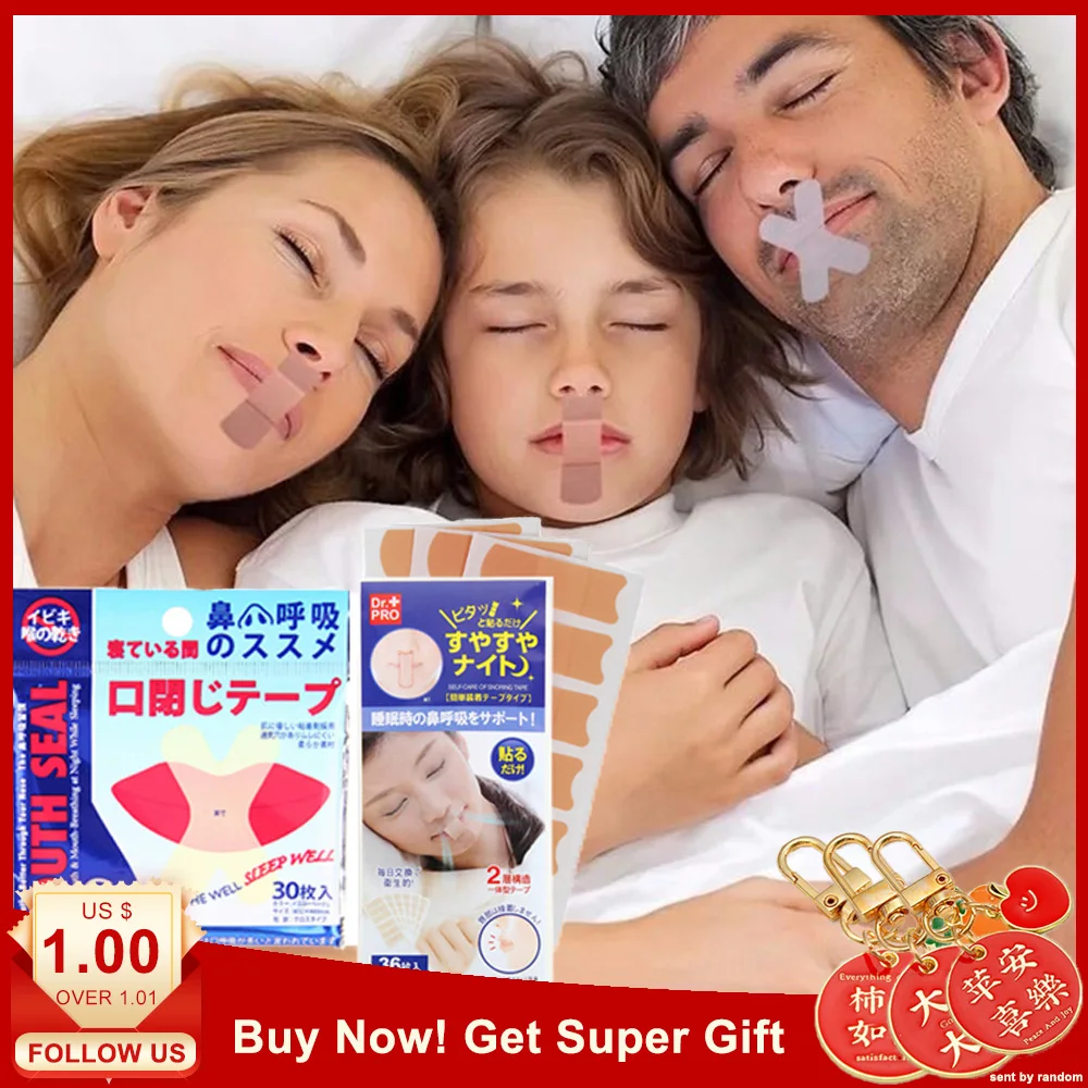 

30/180PCS Anti Snoring Mouth Tape Sleep Strip Better Nose Breathing Improved Nighttime Sleeping Less Mouth Breathing Health Care