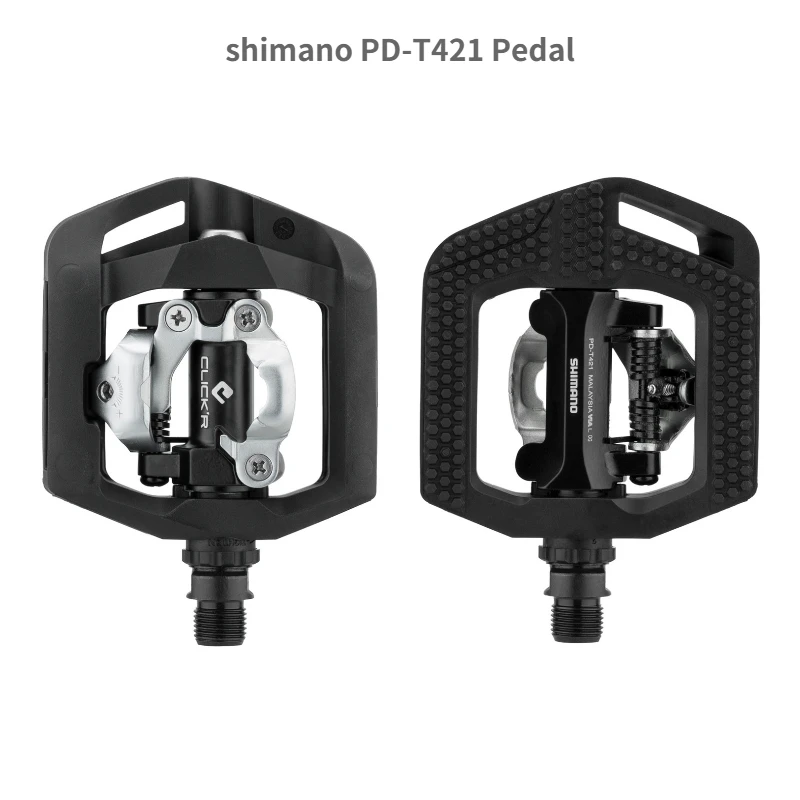 Педали велосипедные Shimano Click'R без клипсов/платформы PD T421 T420 для горных
