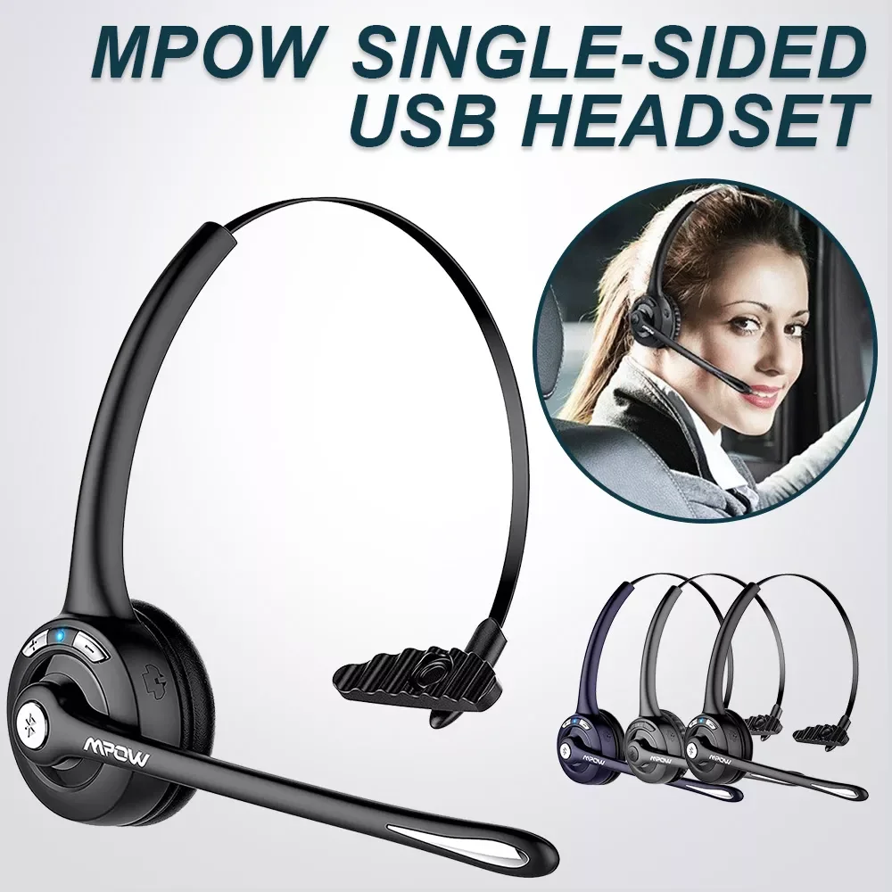 

Беспроводные наушники Mpow 015 Pro V5.0, Bluetooth-гарнитура с шумоподавлением, микрофоном для водителя грузовика, звонков, обслуживания клиентов