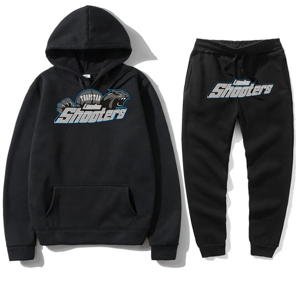 

Brand Trapstar Men Women Sweatshirt Set Print Letter Hoodies Harajuku Hip Hop Pants Casual Clothes Streetwear Cotton Pullover