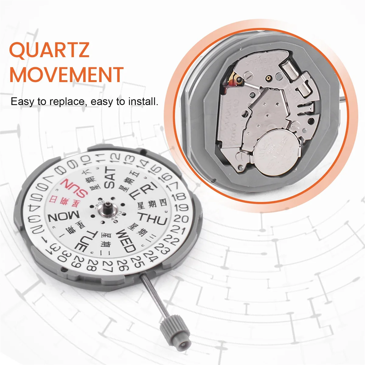 Металлический кварцевый часовой механизм с 3 стрелками и датой запасные части