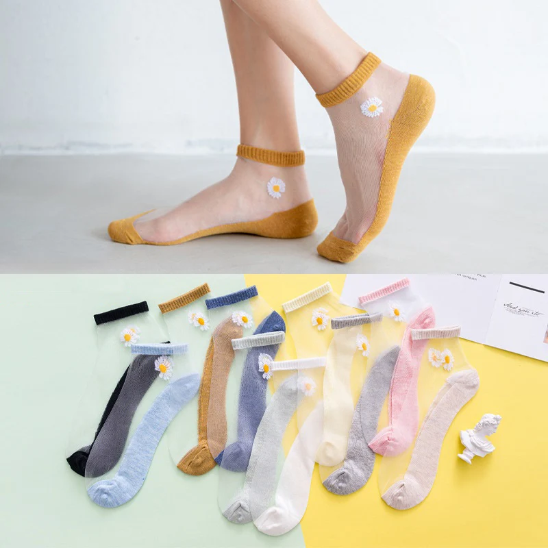 

Носки женские ультратонкие прозрачные шелковые до щиколотки, 1 пара