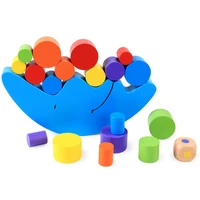 wooden puzzle stacking building blocks balance board table game blue moon balancing toy educational gift for kids kids toys