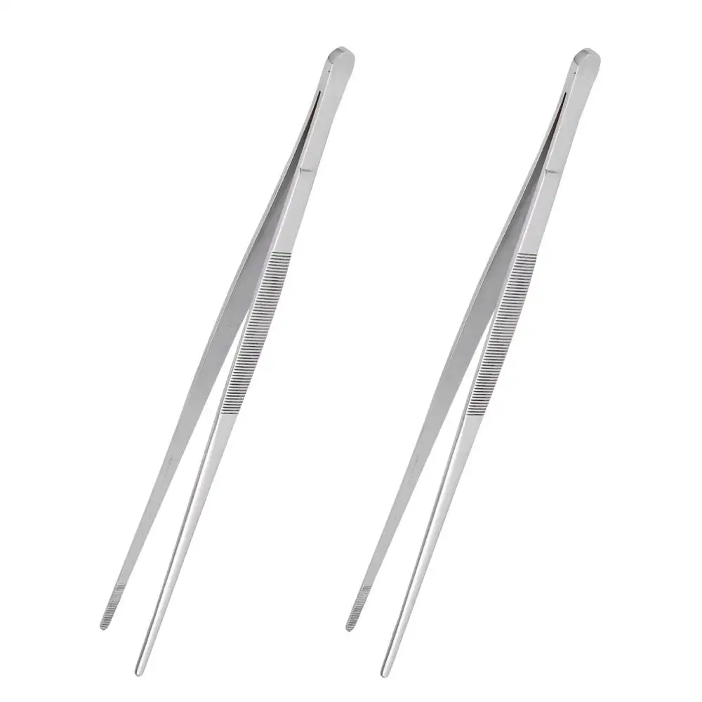 

2Pcs 12in Barbecue Clip Stainless Steel Buffet Clamp Multifunction Bread Clip for Kitchen BBQ