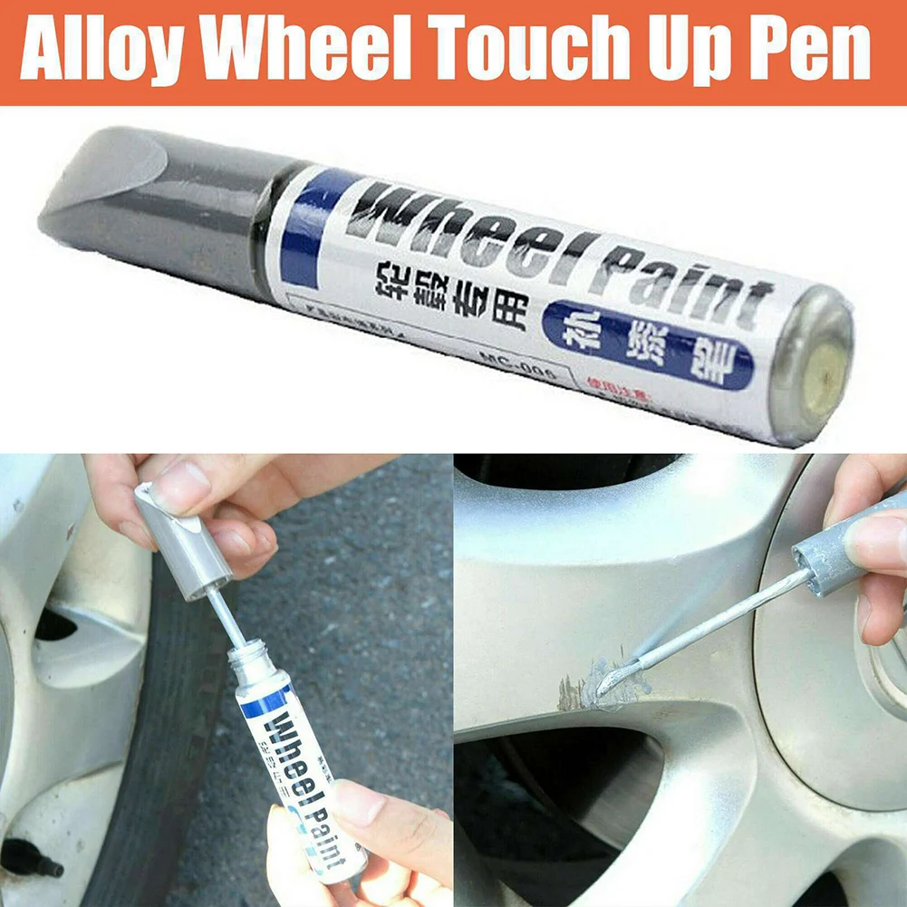 

1PCS Car Wheel Scratch Repair Paint Pen Aluminum Alloy Silver Spray Paint Wheel Refurbishment Self-paint Wheel Hub Pen