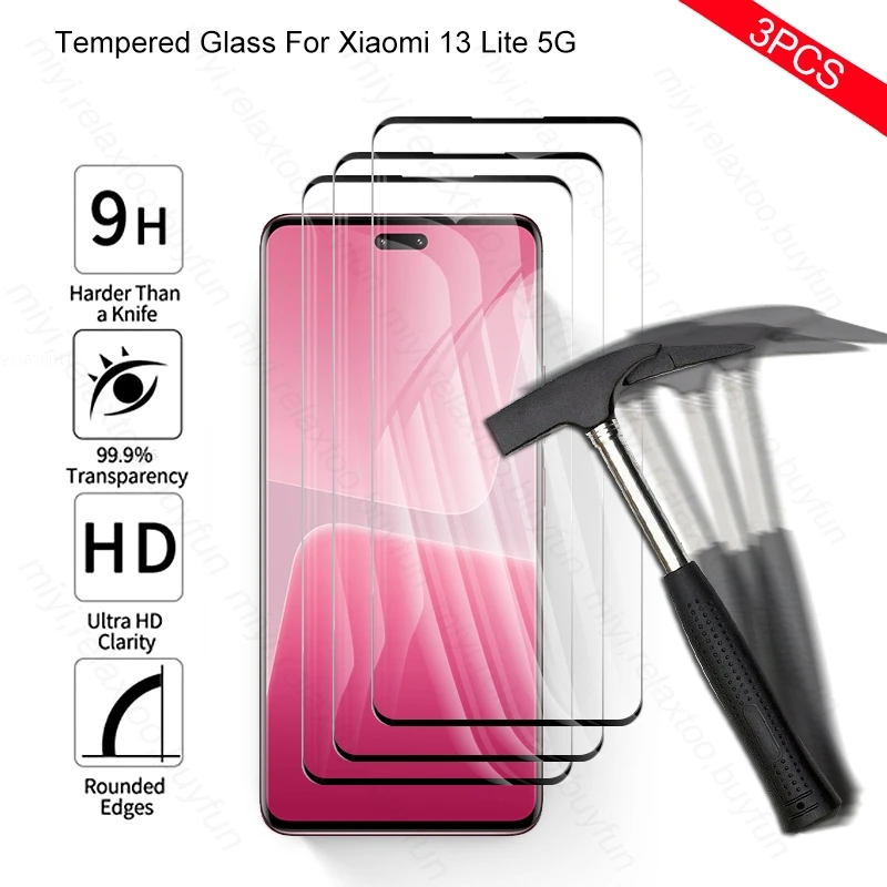 

Изогнутое закаленное стекло 9D для защиты экрана Xiao mi 13 Lite, защитная пленка для телефона Xiaomi Mi13, Mi 13, 13 Lite Light, Xiaomi13 Pro, 3 шт.