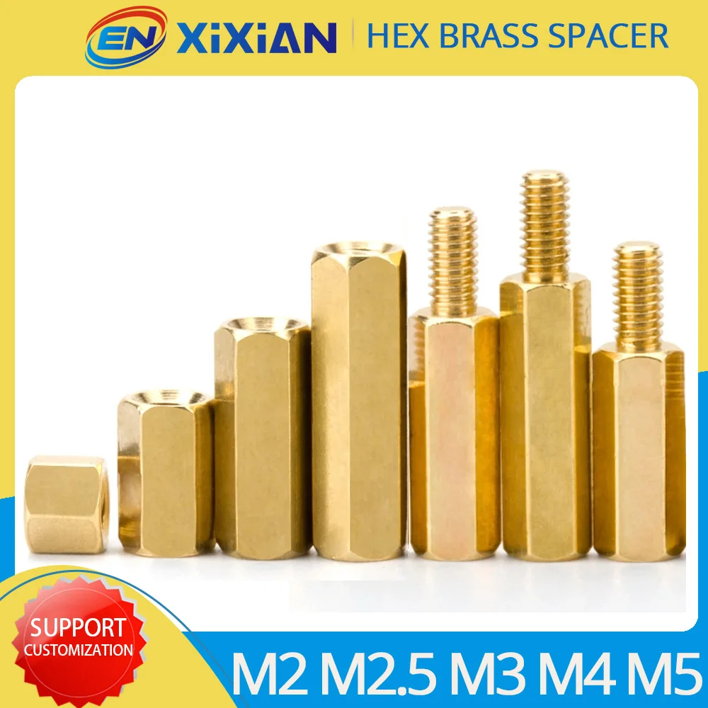 

M2 M2.5 M3 M4 M5 Hex Standoff Brass Spacer Hexagon Stand off PCB Board Motherboard Column Rack Stud Copper Pillar Nut Bolt Screw