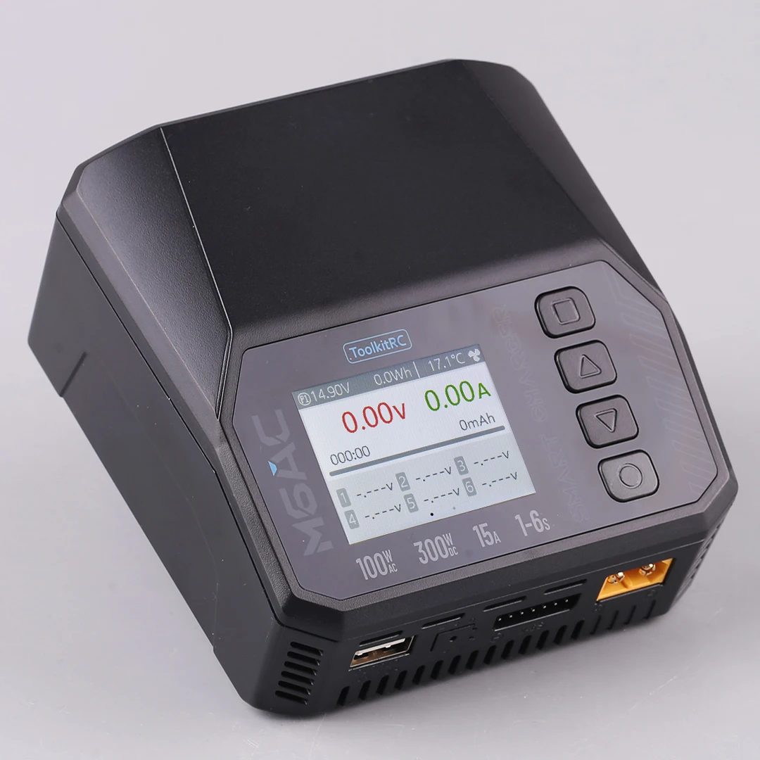 ToolkitRC M6AC Smart Lipo Зарядное устройство Разрядник переменного тока 120 Вт DC300W MAX30A для 1-6S