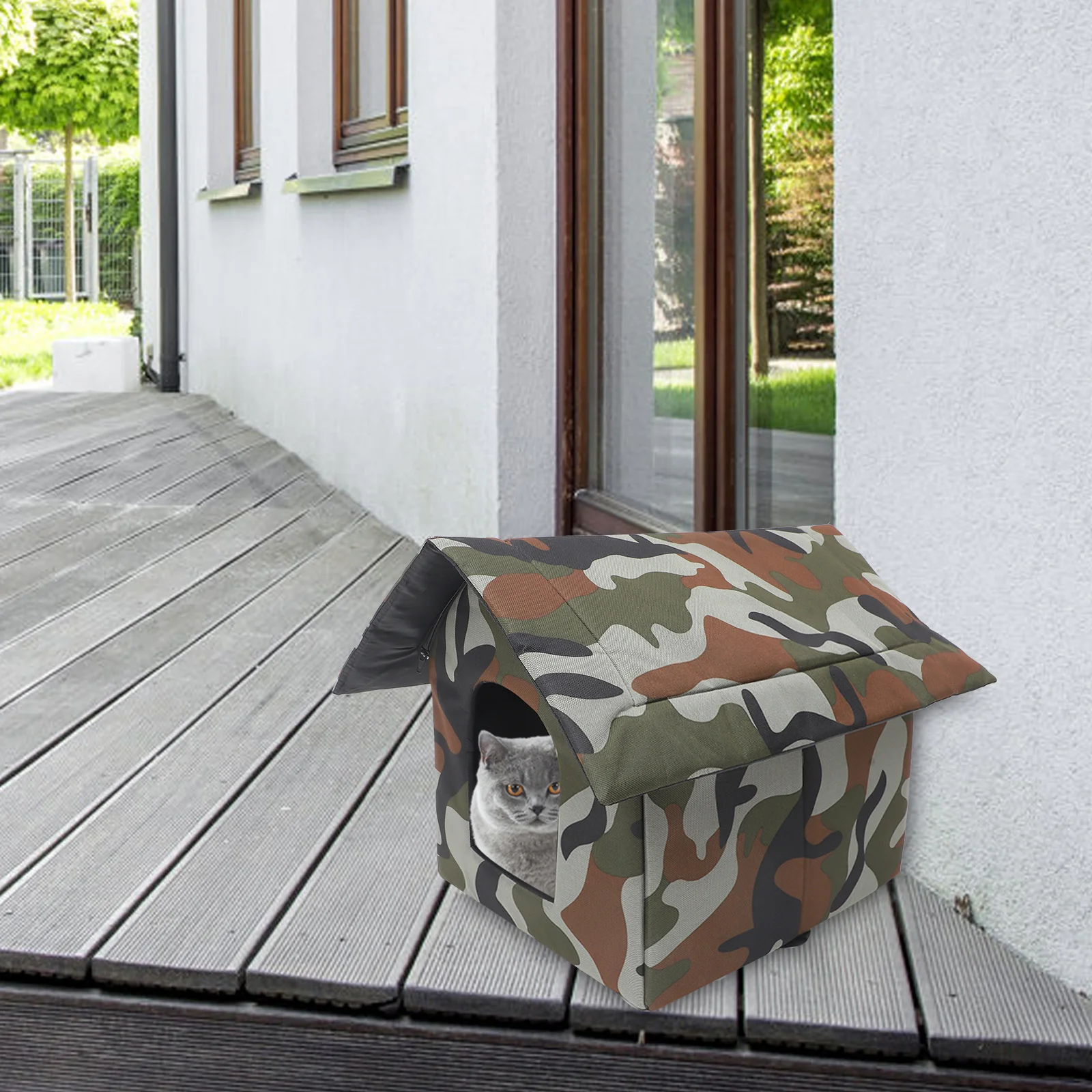 Укрытое укрытие для кошек маленькое гнездо собак клетка домики на улице зимняя