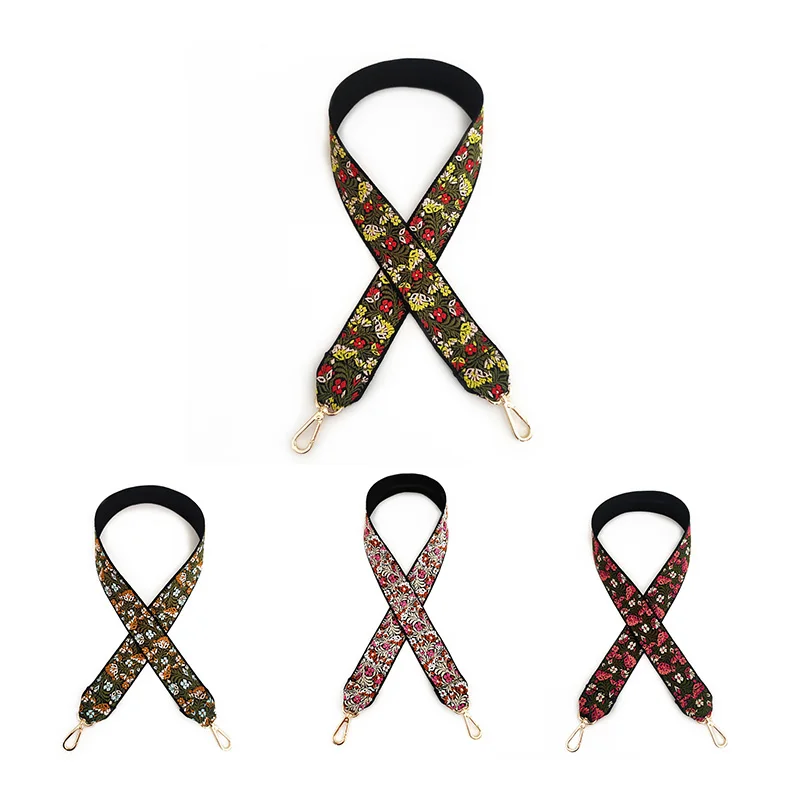 

Colorful Embroidery Wide 5cm Shoulder Strap Detachable Shoulder Crossbody Bag Accessories Replacement 100cm Long Strap Belt