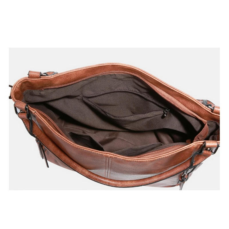 Diinovivo Vintage Female Handbag New 2022 High Quality Women Shoulder Bag Patchwork PU Leather Crossbody Bag Large Tote WHDV2084