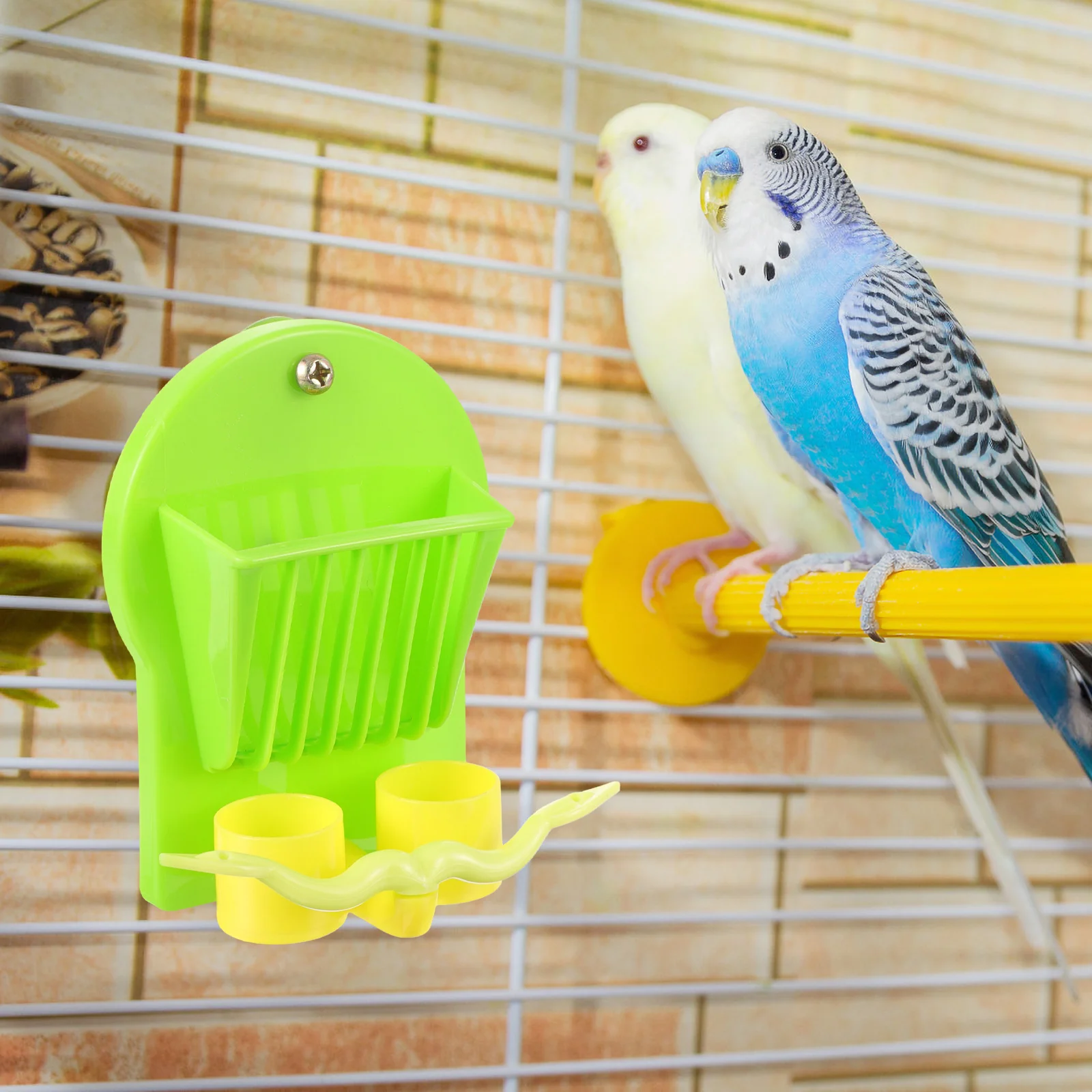 

Pigeon Feeder Bird Fruit Vegetable Stand Supplies 13.5x9.7cm Light Green Plastic