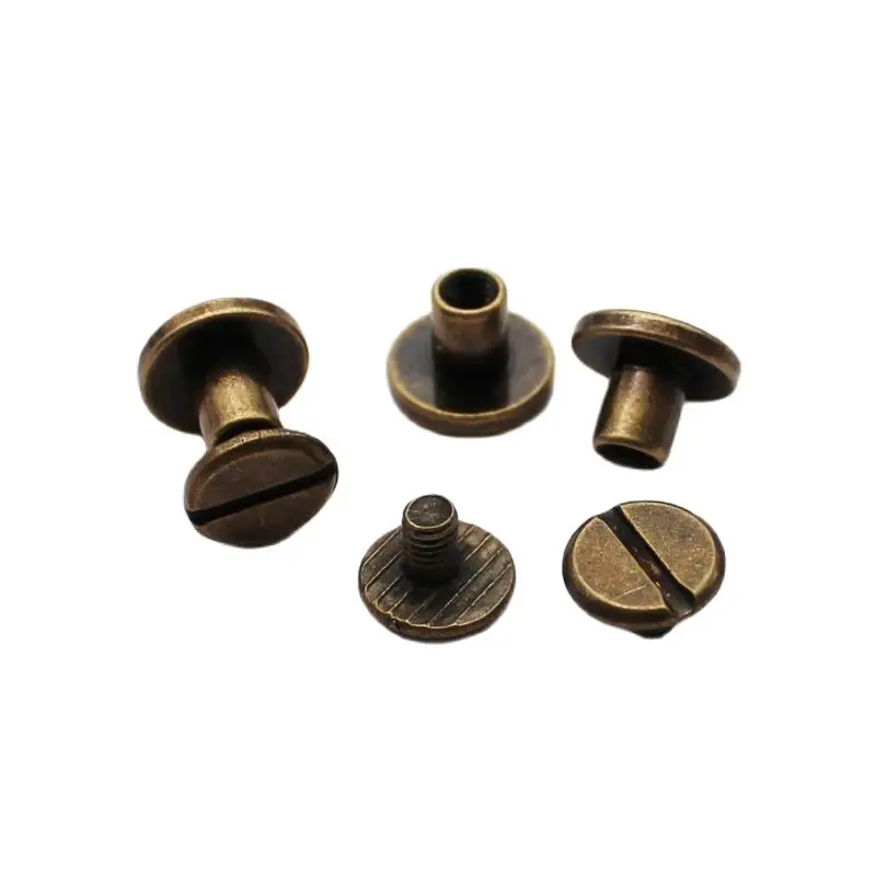 

Chicago Screws Round Head Button Post Leather 6mm 8mm 9mm 10mm Silver Gold Brass Black