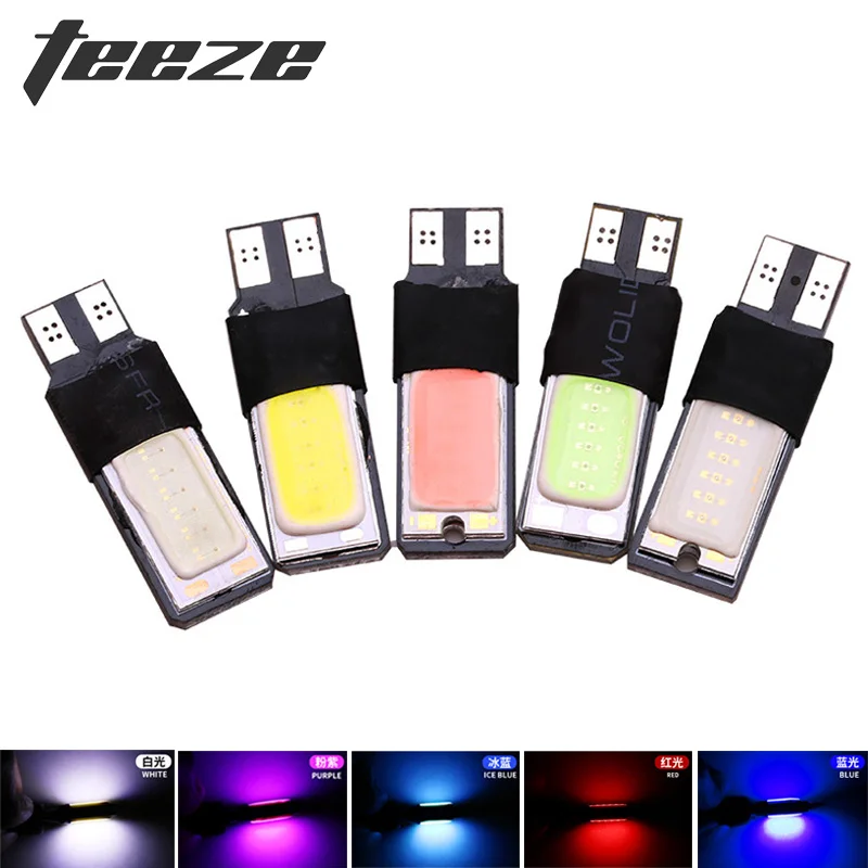 

10x Car T10 W5W LED Signal Bulb COB Canbus Auto Interior Dome Reading Lamp Super Bright Wedge Side License Plate Trunk Lamp 12V