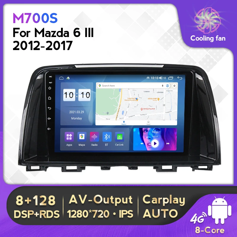

7862S 2Din Android 12 8+128G Car Radio For Mazda 6 GJ Atenza 2012-2016 4G Lte WIFI Wireless Carplay BT Car Multimedia Player