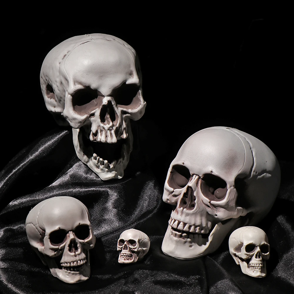 

Simulation Skull Props Halloween Horror Ghost Head Bar Haunted House Secret Room Atmosphere Layout Party Decoration Supplies
