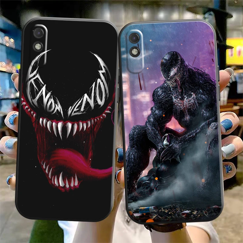 

Marvel Venom Phone Case For Xiaomi Redmi 7 7A 8 8A 9 9i 9AT 9T 9A 9C Note 7 8 2021 8T 8 Pro Soft Liquid Silicon Coque