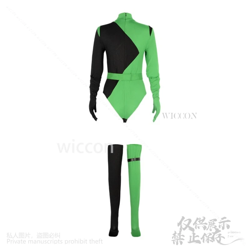 Коллекция 2024 популярный женский косплей Shego из аниме сексуальный комбинезон Ким