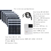 solar panel kit complete 2000w 3000w 110v 220v pv panel 1000w hybrid inverter controller car camping caravan boat yacht rv phone