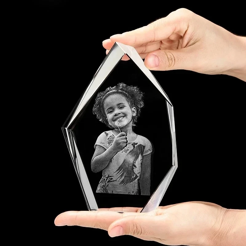 Фото XTOOL Blank K9 Shining Crystal: Фигурка-айсберг из хрусталя, фоторамка для лазерной гравировки, сувениры и подарки для праздников №5