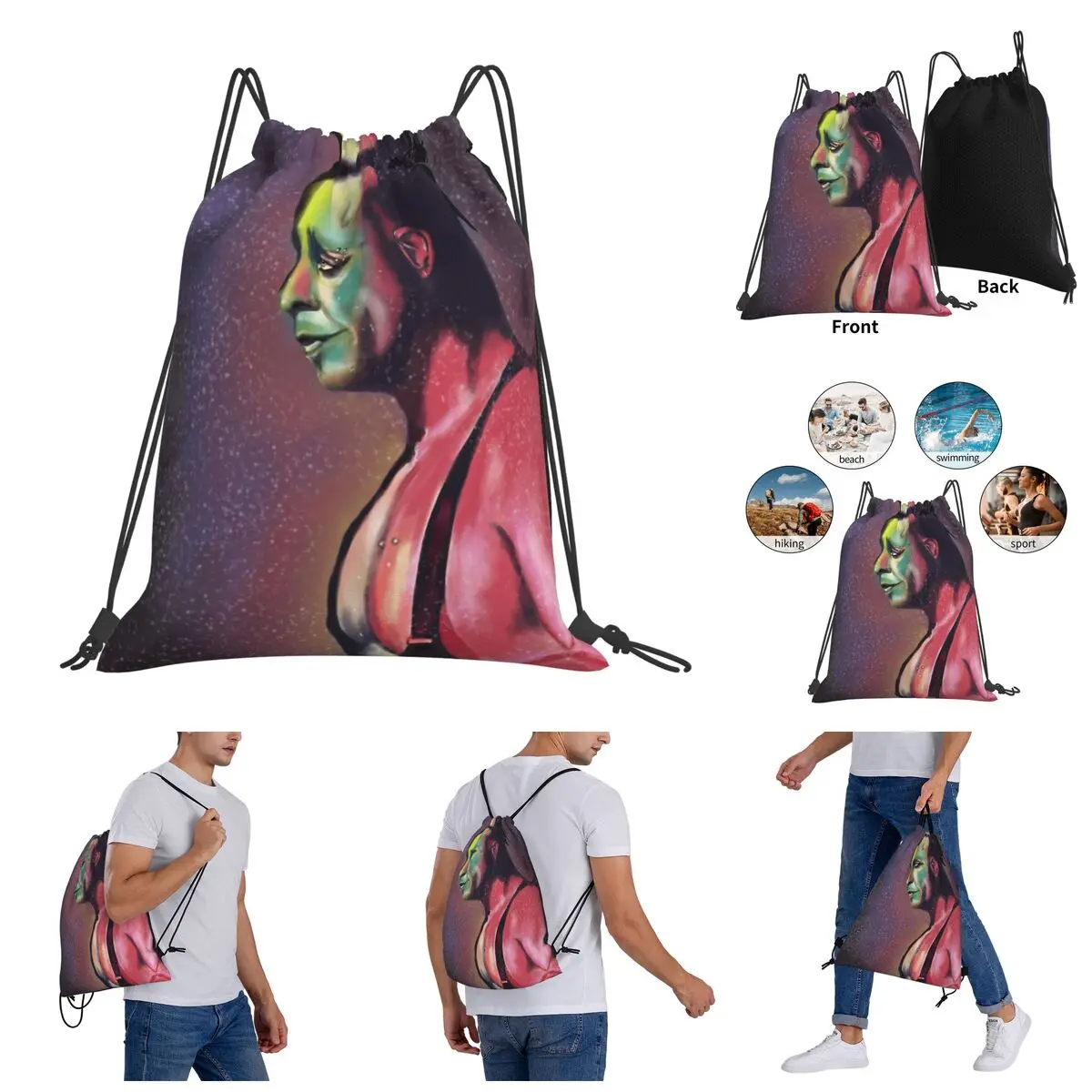 

Drawstring Bags Gym Bag Colourful Till And Lindemann Backpack Joke Creative Drawstring Backpack