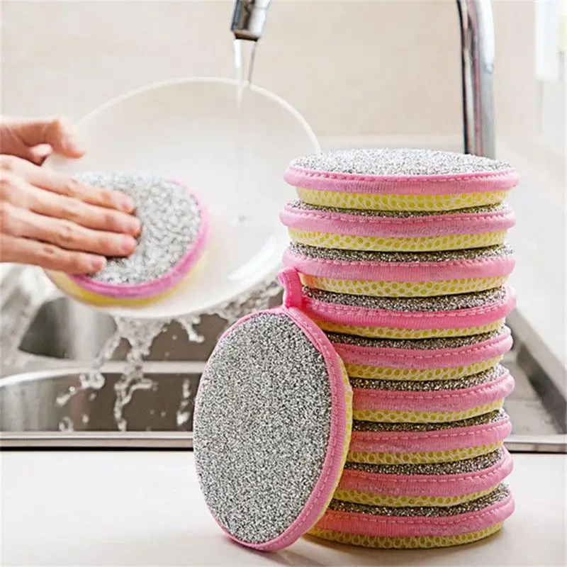 

5Pcs Double Side Dishwashing Sponge Dish Washing Brush Pan Pot Dish Wash Sponges Household Cleaning Kitchen Tools