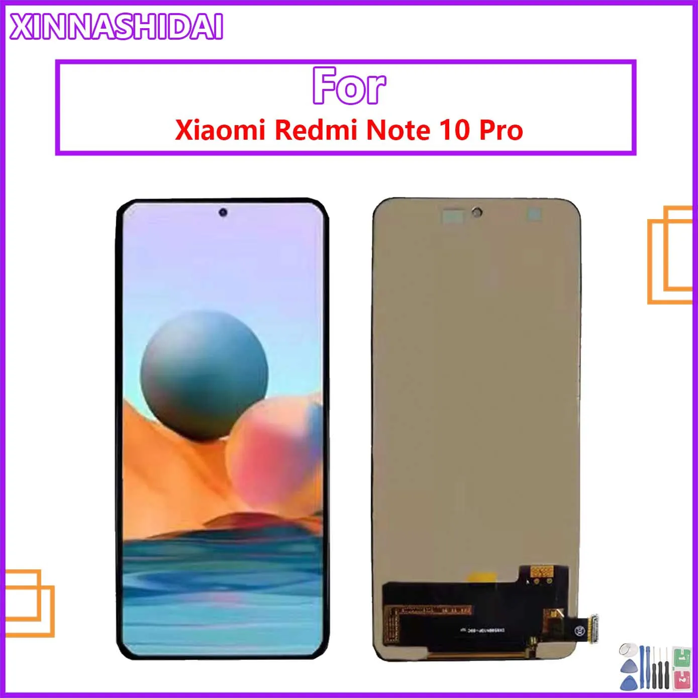 

ЖК-дисплей для Note10 Pro M2101K6G, сменный ЖК-дисплей для Xiaomi Redmi Note 10 Pro, сенсорный экран с цифровым преобразователем в сборе