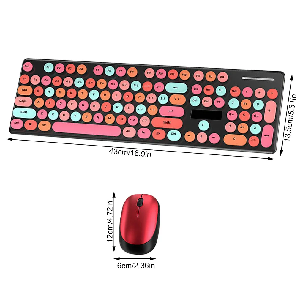 

Wireless Bluetooth-compatible Keyboard USB Mixed Color Round Keycap Plastic Panel Mobile Phone Keyboard Detachable Key Cap