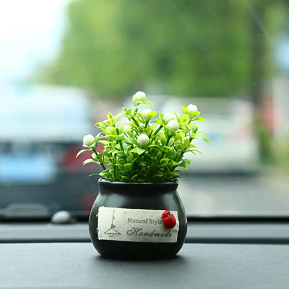 

Attractive Realistic Appearance Vivid Car Ornament Car Simulation Flowerpot Decor Ornament for Car Dashboard Ornament