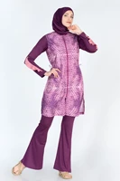 alfasa 377 long sleeve pants decorated spanish trotting full off hijab swimwear eggplant purple