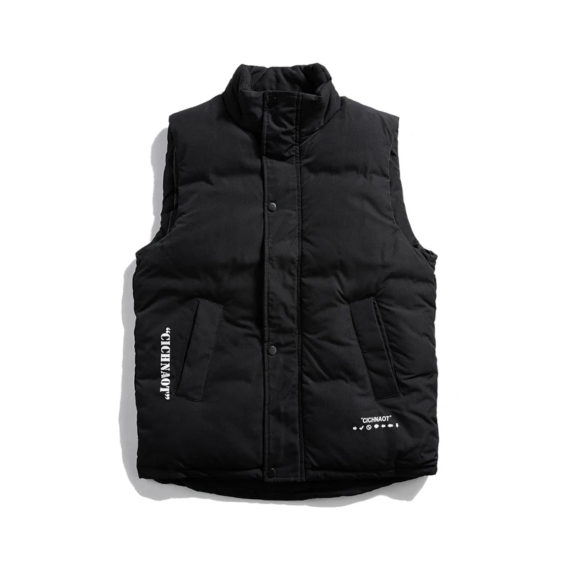 Down cotton vest, men's autumn and winter bread suit, lovers' jacket, cotton coat, white bottom, swing shooting