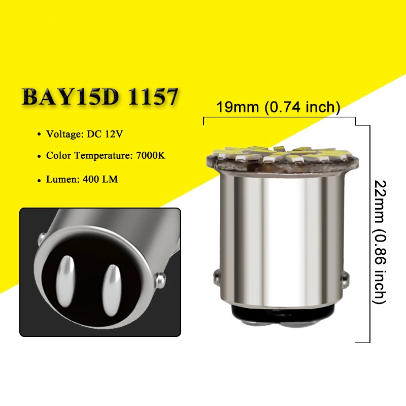 1 шт. автомобильная светодиодная лампа P21W Ba15s 1156 сигнал поворота P21/5 Вт BAY15D 1157