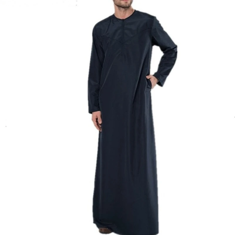 Muslim Fashion Men Robe Middle East Arabian Malaysia Loose Zip Shirt 2022 New Abaya Dubai Kaftan Arab Turkish De Moda Musulmana